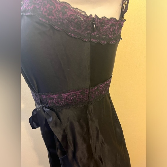 Betsey Johnson Y2k Rare 100% Silk Butterfly Print Black Midi Dress - Picture 7 of 11